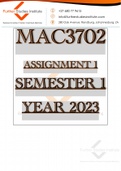 Exam (elaborations) MAC3702 - Application Of Financial Management Techniques (MAC3702) 