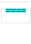 Edexcel A-Level  pure maths  paper 2 mark scheme 2022