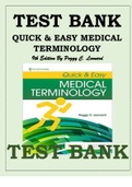 TEST BANK FOR QUICK & EASY MEDICAL TERMINOLOGY 9TH EDITION BY PEGGY C. LEONARD  Quick & Easy Medical Terminology, 9th Edition Leonard Test Bank 