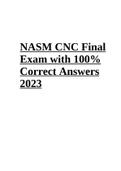 NASM CNC Final Exam with 100% Correct Answers Latest 2024/2025 | Graded A+
