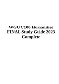 WGU C100 Humanities FINAL Study Guide 2023 Complete