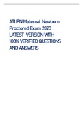 ATI PN Maternal Newborn Proctored Exam 2023 LATEST VERSION WITH  100% VERIFIED QUESTIONS  AND ANSWERS