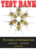 TEST BANK The Analysis of Biological Data Third Edition by Michael C. Whitlock and Dolph Schluter. ISBN 9781319226299. All Chapters 1-21. 