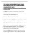 MN Dental Jurisprudence Exam Study Guide Actual Test 2023 with Complete Solution (+400 Q&A)