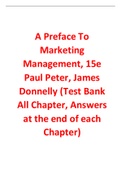 A Preface To Marketing Management, 15e Paul Peter, James Donnelly (Test Bank)