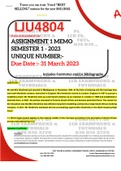 LJU4804 ASSIGNMENT 1 MEMO - SEMESTER 1 - 2023 - UNISA - (DETAILED ANSWERS WITH FOOTNOTES - DISTINCTION GUARANTEED)