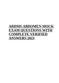 ARDMS ABDOMEN MOCK EXAM QUESTIONS WITH COMPLETE VERIFIED ANSWERS 2023