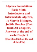 Algebra Foundations Basic Math, Introductory and Intermediate Algebra, 1e Marvin Bittinger, Judith  Beecher (Test Bank)