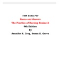 Test Bank For Burns and Grove's  The Practice of Nursing Research 9th Edition By Jennifer R. Gray, Susan K. Grove
