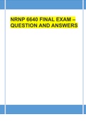 NRNP 6640 FINAL EXAM QUESTION AND ANSWERS. (VERIFIED ANSWERS BY EXPERT)