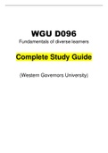 WGU D096 Fundamentals of diverse learners  Complete Study Guide | Latest 2023/2024 updated solutions