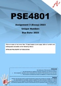 PSE4801 Assignment 3 (COMPLETE ANSWERS) 2023