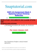 HUM 115 Assignment Week 5 Applying Critical Thinking Reflection
