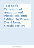 chapters for principals of human anatomy and physiology 12th edition complete all chapters by bryan derrickson gerald tortora test bank