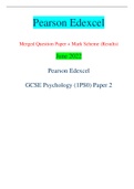 Pearson Edexcel Merged Question Paper + Mark Scheme (Results) June 2022 Pearson Edexcel GCSE Psychology (1PS0) Paper 2