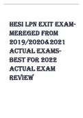 HESI LPN EXIT EXAMMEREGED FROM  2021/2022 ACTUAL EXAMSBEST FOR 2023 ACTUAL EXAM  REVIEW