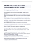 RECA Fundamentals Exam 2023 Questions with Verified Answers