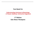 Test Bank For  Understanding Anatomy & Physiology : A Visual, Auditory, Interactive Approach  3rd Edition Gale Sloan Thompson
