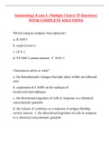 Immunology Exam 1: Multiple Choice| 55 Questions| WITH COMPLETE SOLUTIONS