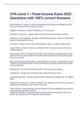 CFA Level 1 - Fixed Income Exam 2023 Questions with 100% correct Answers