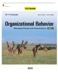 COMPLETE - Elaborated Test Bank for Organizational Behavior Managing People and Organizations, 14Ed., Ricky W. Griffin & Jean M. Phillips. ALL Chapters included updated & Latest-2022