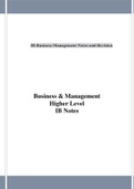 IB Business  Management Notes and Revision