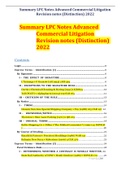 Summary LPC Notes Advanced Commercial Litigation Revision notes (Distinction) 2022
