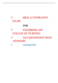  HESI A2 ENTRANCE EXAM FOR  CHAMBERLAIN COLLGE OF NURSING  2023 QUESTIONS WITH ANSWERS  CHEMISTRY