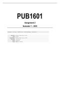 PUB1601 Assignment pack (2021)