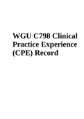 WGU C798 Clinical Practice Experience (CPE) 