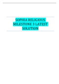 SOPHIA RELIGIOUS MILESTONE 3 LATEST SOLUTION