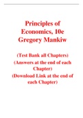 Principles of Economics, 10e Gregory Mankiw (Solution Manual with Test bank)	