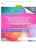 Prioritization, Delegation, and Assignment-Practice Exercises for the NCLEX-RN Examination 5ED.by Linda A. LaCharity , Candice K. Kumagai & Shirley Hosler COMPLETE , Elaborated and  latest - Test Bank ALL Chapters included Updated for 2023