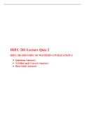 HIEU 201 Lecturer Quiz 2 Answer (3 Versions) / HIEU201 Lecturer Quiz 2 (Latest), HIEU 201-HISTORY OF WESTERN CIVILIZATION I, Liberty university.