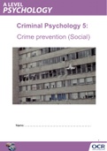 Exam (elaborations) A2 Unit G543 - Options in Applied Psychology  Criminal,   Crime prevention social