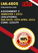  LML4805 Assignment 02 Semester 1 2023 (235379) Detailed answers with Bibliography and Footnotes!  Due 14 April 2023