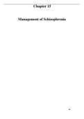 Management of schizophrenia
