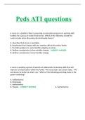 Peds ATI questions with answers 2023 