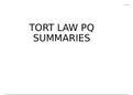 Tort law problem question summaries 