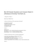 Biol 235 Sample Questions and Answers Rated A+ (Athabasca University) Test Bank (2).
