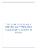 TEST BANK-PSYCHIATRIC NURSING: CONTEMPORY PRACTICE(6TH EDITION BY BOYD)