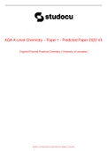 AQA A-Level Chemistry – Paper 1 - Predicted Paper 2022 V5 Organic/Physical Practical Chemistry (University of Leicester)