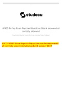 ANCC PMHNP Exam Reported Questions test bankanswered  all correctly answered; latest updated summer 2022