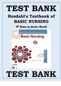 TEST BANK FOR ROSDAHL'S TEXTBOOK OF BASIC NURSING12TH EDITION BY CAROLINE ROSDAHL (Covers Complete Chapters 1-103 with Answer Key Included) Rosdahl's Textbook of Basic Nursing12th Edition Test Bank Isbn-9781975171339