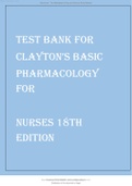 THE TEST BANK FOR CLAYTON’S BASIC PHARMACOLOGY FOR NURSES 18TH EDITION BY WILLIHNGANZ.