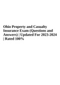 Ohio Property and Casualty Insurance Exam | Questions and Answers | Updated 2023 Rated 100%