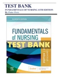 Test Bank for Fundamentals of Nursing 11th Edition Potter Perry (2023/2024) / 9780323810340 / Chapter 1-50 Complete Questions and Answers A+