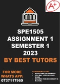 SPE1505 Assignment 1 2023 Semester 1 (SOLUTIONS)