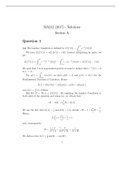 MA 212 Further Mathematical Method (Calculus) - London School of Economics. Solutions Section A and B.
