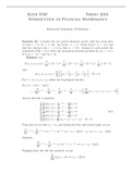 MATH 3589 Calculous - Ohio State University. Introduction to Financial Mathematics Homework Assignment #8 Solutions.